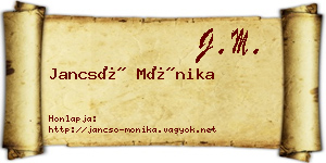 Jancsó Mónika névjegykártya